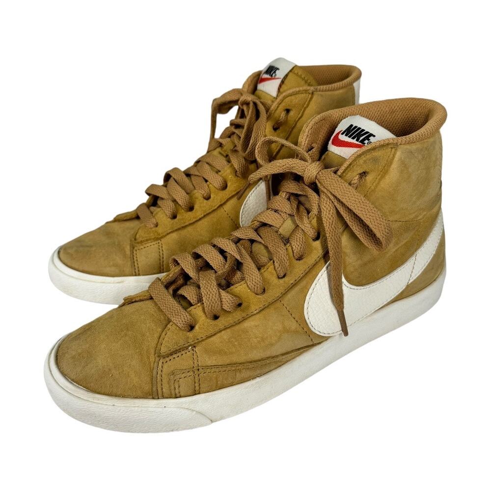 Nike Womens Blazer Mid 77 Wheat White Suede Size 7 917862-700 Streetwear Sneaker